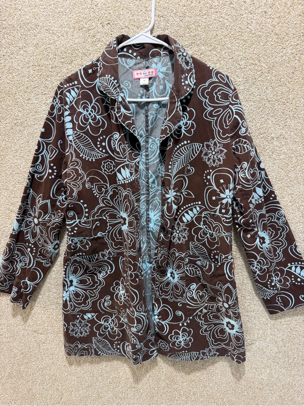 Koi by Kathy Peterson bohemian jacket lightweight damask hippie maximalism M